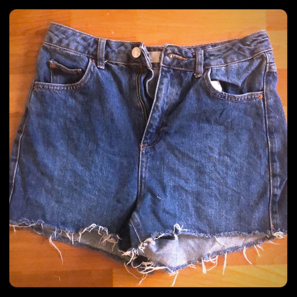 Topshop Moto Mom Blue Shorts